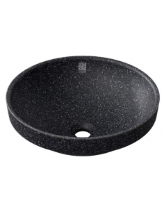 nedfældet rund håndvask træ woodio moderne design badeværelse bordplade