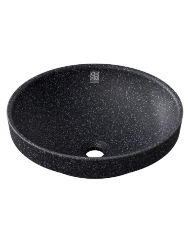 nedfældet rund håndvask træ woodio moderne design badeværelse bordplade