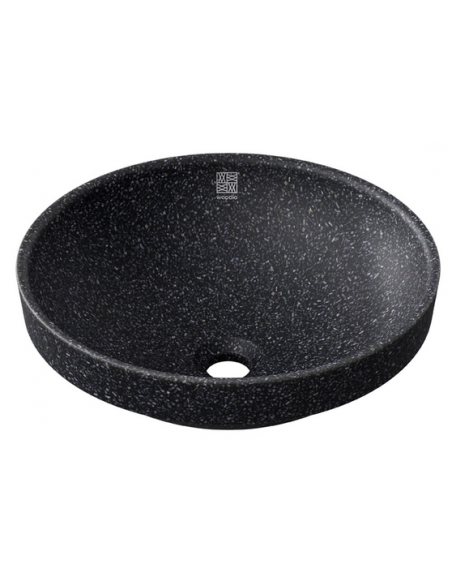 nedfældet rund håndvask træ woodio moderne design badeværelse bordplade