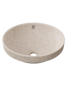 nedfældet rund håndvask træ woodio moderne design badeværelse bordplade