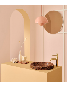 nedfældet rund håndvask træ woodio moderne design badeværelse bordplade 2