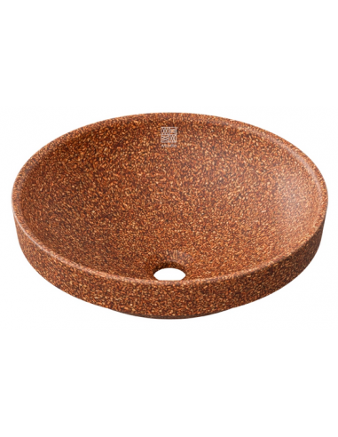 nedfældet rund håndvask træ woodio moderne design badeværelse bordplade