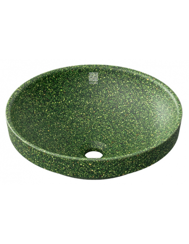 nedfældet rund håndvask træ woodio moderne design badeværelse bordplade