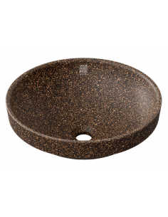 nedfældet rund håndvask træ woodio moderne design badeværelse bordplade