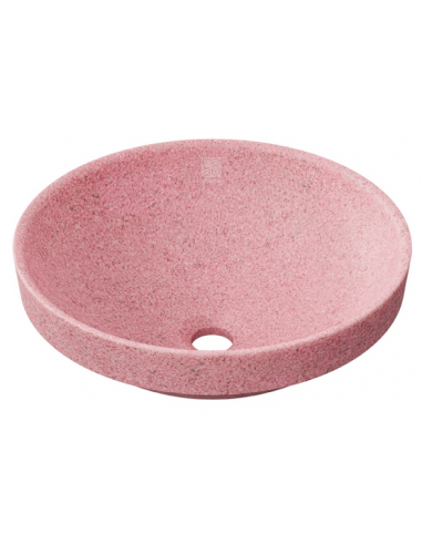 nedfældet rund håndvask træ woodio moderne design badeværelse bordplade