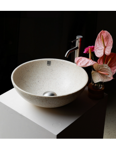 bordmonteret bordplade rund håndvask træ woodio moderne design badeværelse 2