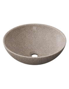 bordmonteret bordplade rund håndvask træ woodio moderne design badeværelse