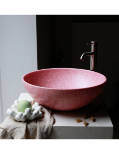 bordmonteret bordplade rund håndvask træ woodio moderne design badeværelse 2