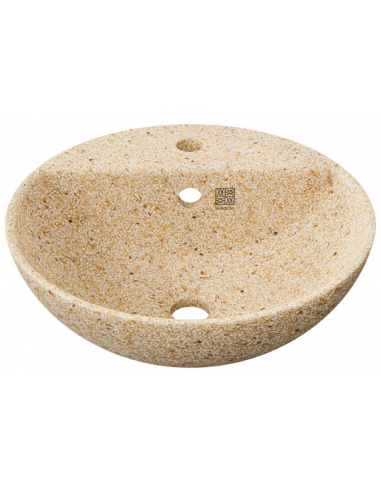 bordmonteret bordplade rund håndvask træ woodio moderne design badeværelse