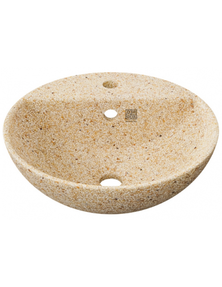 bordmonteret bordplade rund håndvask træ woodio moderne design badeværelse