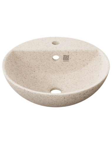 bordmonteret bordplade rund håndvask træ woodio moderne design badeværelse