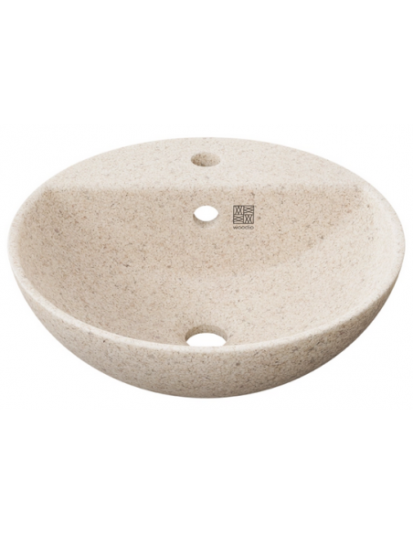 bordmonteret bordplade rund håndvask træ woodio moderne design badeværelse