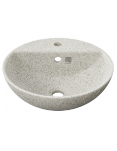 bordmonteret bordplade rund håndvask træ woodio moderne design badeværelse