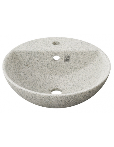 bordmonteret bordplade rund håndvask træ woodio moderne design badeværelse