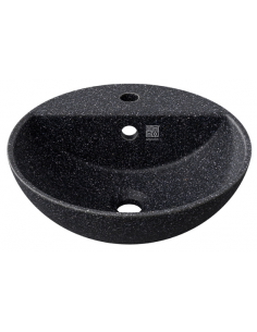 bordmonteret bordplade rund håndvask træ woodio moderne design badeværelse