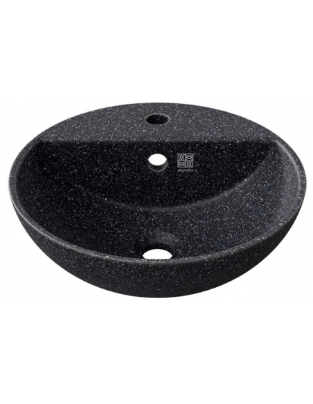 bordmonteret bordplade rund håndvask træ woodio moderne design badeværelse