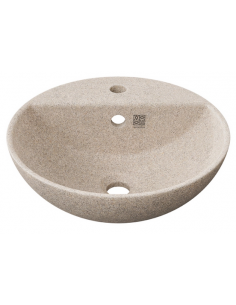 bordmonteret bordplade rund håndvask træ woodio moderne design badeværelse