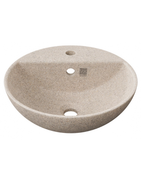 bordmonteret bordplade rund håndvask træ woodio moderne design badeværelse