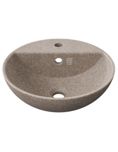 bordmonteret bordplade rund håndvask træ woodio moderne design badeværelse