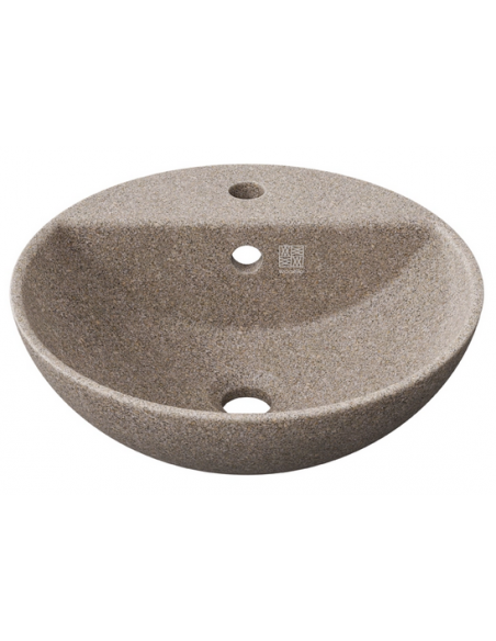 bordmonteret bordplade rund håndvask træ woodio moderne design badeværelse