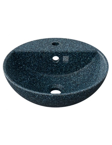 bordmonteret bordplade rund håndvask træ woodio moderne design badeværelse