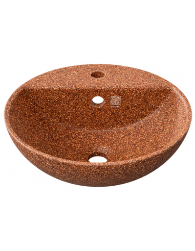 bordmonteret bordplade rund håndvask træ woodio moderne design badeværelse