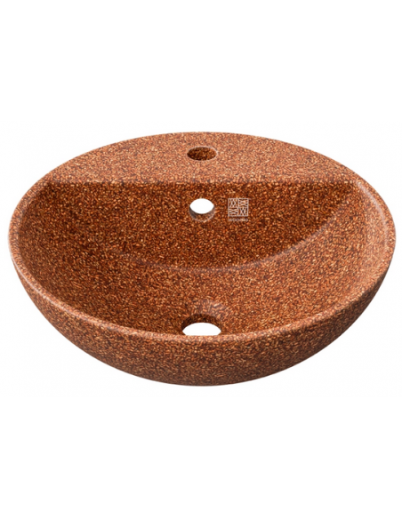 bordmonteret bordplade rund håndvask træ woodio moderne design badeværelse