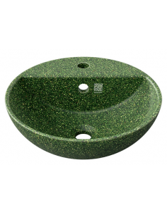 bordmonteret bordplade rund håndvask træ woodio moderne design badeværelse