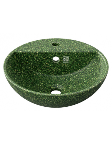 bordmonteret bordplade rund håndvask træ woodio moderne design badeværelse