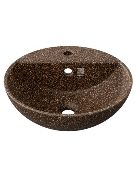 bordmonteret bordplade rund håndvask træ woodio moderne design badeværelse