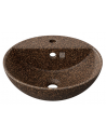 Woodio bordmonteret håndvask m/hanehul Ø40 cm i træ - Root