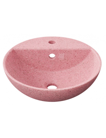 bordmonteret bordplade rund håndvask træ woodio moderne design badeværelse