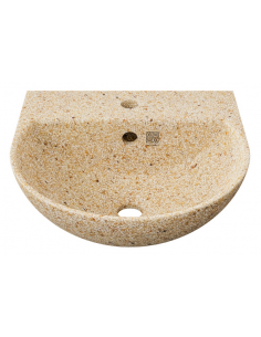 væghængt væg vægmonteret håndvask træ woodio moderne design badeværelse