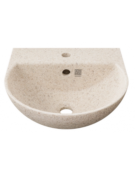 væghængt væg vægmonteret håndvask træ woodio moderne design badeværelse