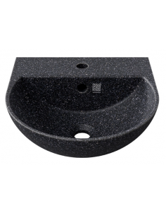 væghængt væg vægmonteret håndvask træ woodio moderne design badeværelse