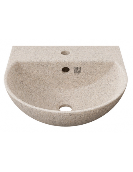 væghængt væg vægmonteret håndvask træ woodio moderne design badeværelse