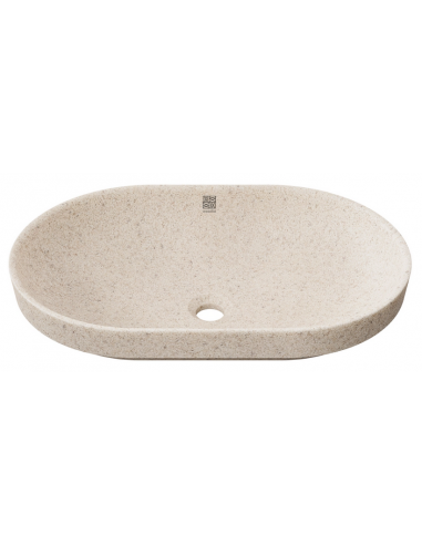 nedfældet oval håndvask træ woodio moderne design badeværelse bordplade