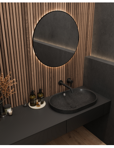 nedfældet oval håndvask træ woodio moderne design badeværelse bordplade 2