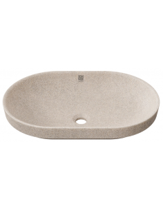 nedfældet oval håndvask træ woodio moderne design badeværelse bordplade