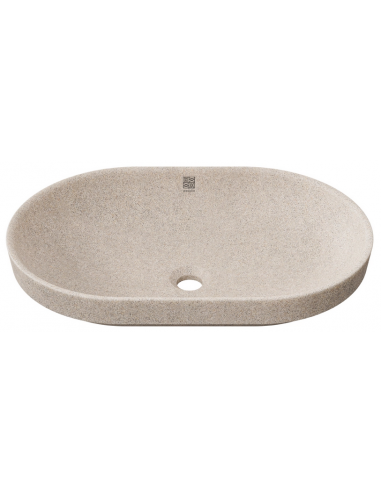 nedfældet oval håndvask træ woodio moderne design badeværelse bordplade