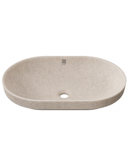 nedfældet oval håndvask træ woodio moderne design badeværelse bordplade