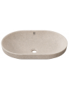 Woodio oval nedfældet håndvask 60 x 40 cm i træ - Sand