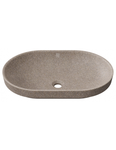 nedfældet oval håndvask træ woodio moderne design badeværelse bordplade