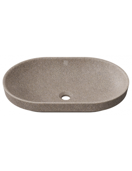 nedfældet oval håndvask træ woodio moderne design badeværelse bordplade