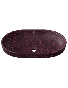 nedfældet oval håndvask træ woodio moderne design badeværelse bordplade