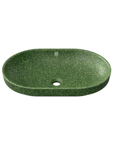 nedfældet oval håndvask træ woodio moderne design badeværelse bordplade