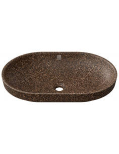 nedfældet oval håndvask træ woodio moderne design badeværelse bordplade