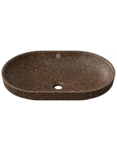 nedfældet oval håndvask træ woodio moderne design badeværelse bordplade