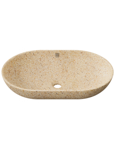 bordmonteret bordplade oval håndvask træ woodio moderne design badeværelse