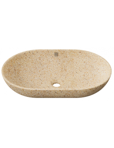 bordmonteret bordplade oval håndvask træ woodio moderne design badeværelse